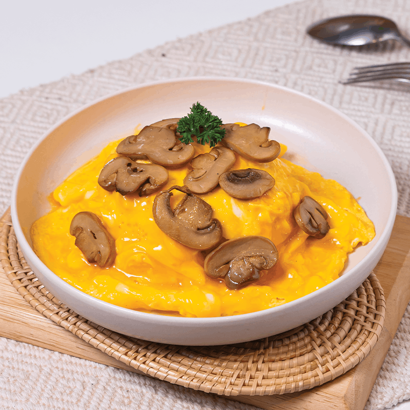 ข้าวไข่ข้นเห็ด (มังสวิรัติ)